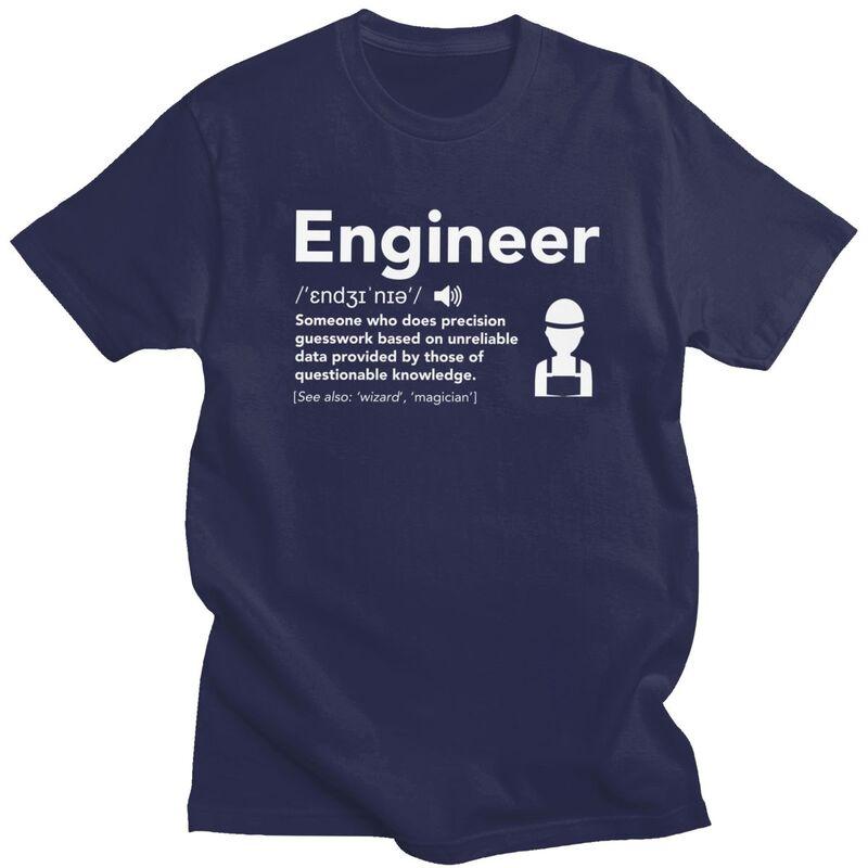 Custom Male Engineer Definition T Shirts Short Sleeve Cotton Tshirt Casual Funny Engineering Gift Tees Loose Fit Clothing