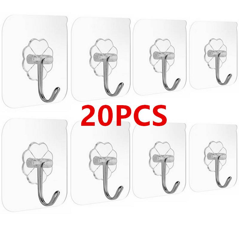1/10/20/50/100 STÜCK Selbstklebende Haken Wandhaken Transparent Mehrzweckhaken Türschlüssel Handtuch Wandhaken Für Badezimmer Küche