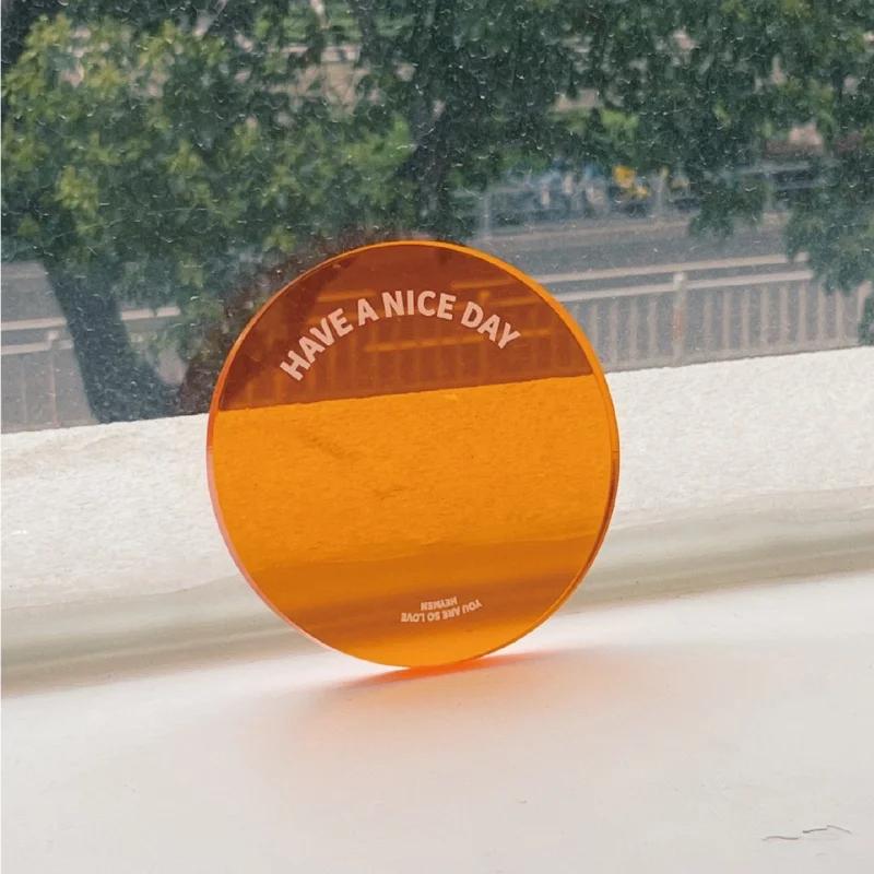 Round Acrylic Coasters Creative Heat Insulation Waterproof Ornaments Kitchen Non-slip Anti-scald Coaster Household Decoration