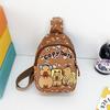 Trendy And Adorable Kids Chest Bag Colorful Cartoon Nylon Backpack For School Play And