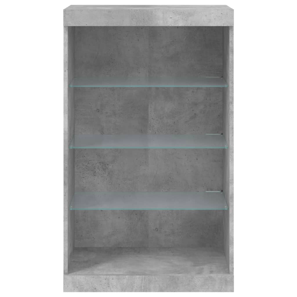 Vidaxl Szafka Z Oświetleniem Led, Szarość Betonu, 60,5X37X100 Cm