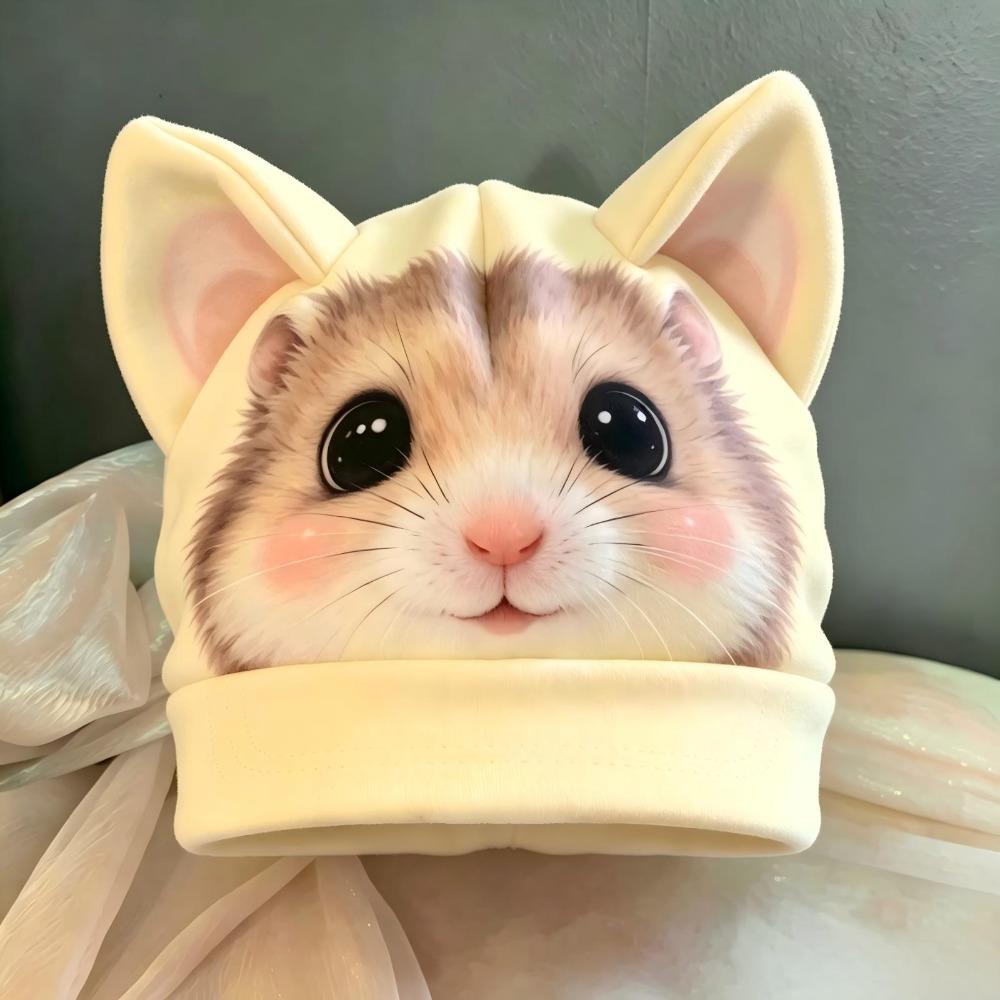 Soft Cute Winter Hat Cartoon Print Cartoon Beanie New Animal Beanie Hat Daily Outfits