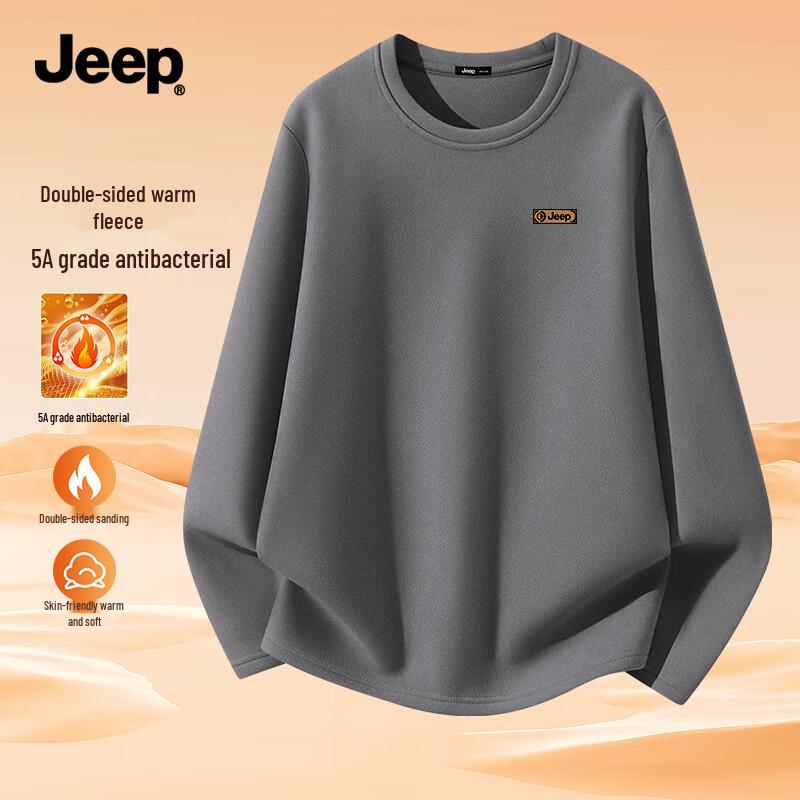 JEEP Men's Fleece-Lined Thermal Long-Sleeve T-Shirt