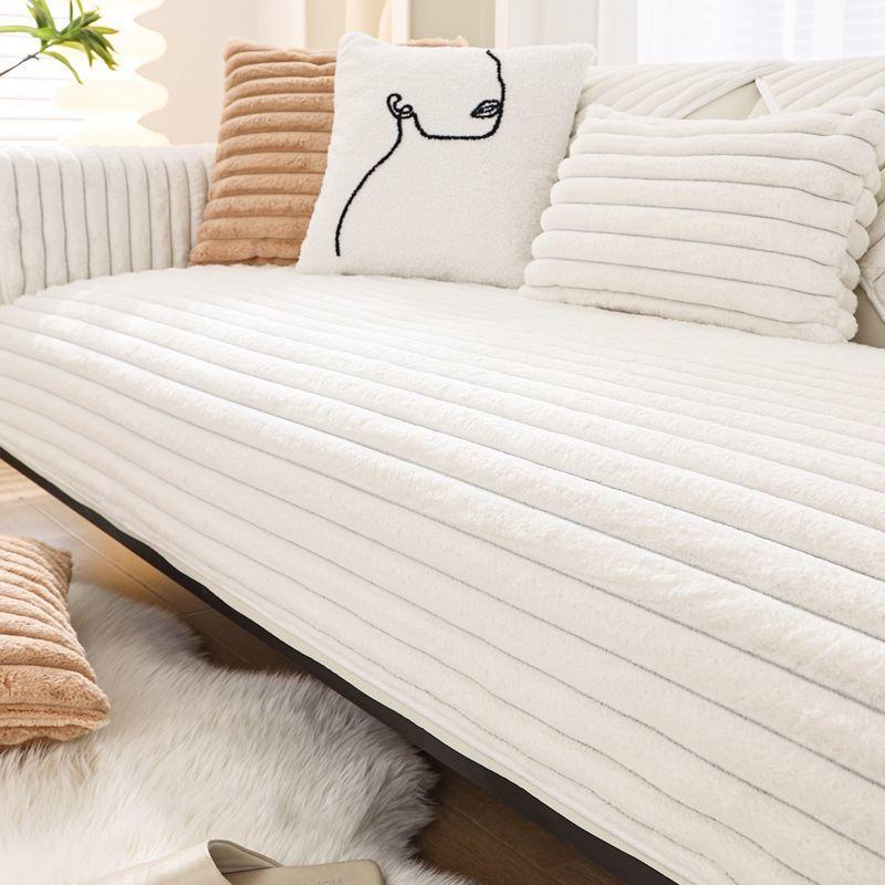 Kaninchen Plüsch Sofakissen Winter Verdickte Sofaabdeckung Plüschkissen Sofaabdeckung