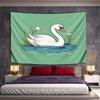 Elegant Swan On a Serene Pond Scene Pattern Wall Hanging Tapestry Decorative Tapestry Home Decor for Bedroom and Living Room