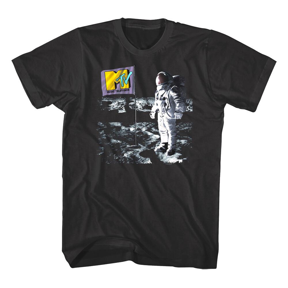MTV Astronaut Flag on the Moon Men T Shirt Space Stars Galaxy Lunar Music XXXXL