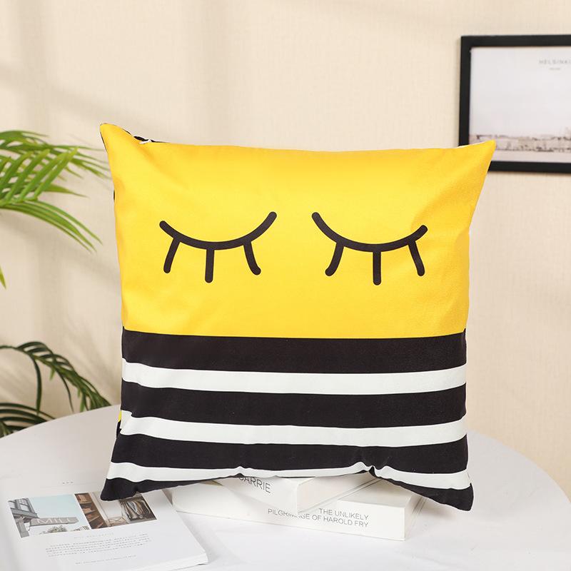 Nordic Sofa Pillow Case Peach Skin Short Plush Geometric Simple Cartoon Pillow Case Bay Window Cushion Soft