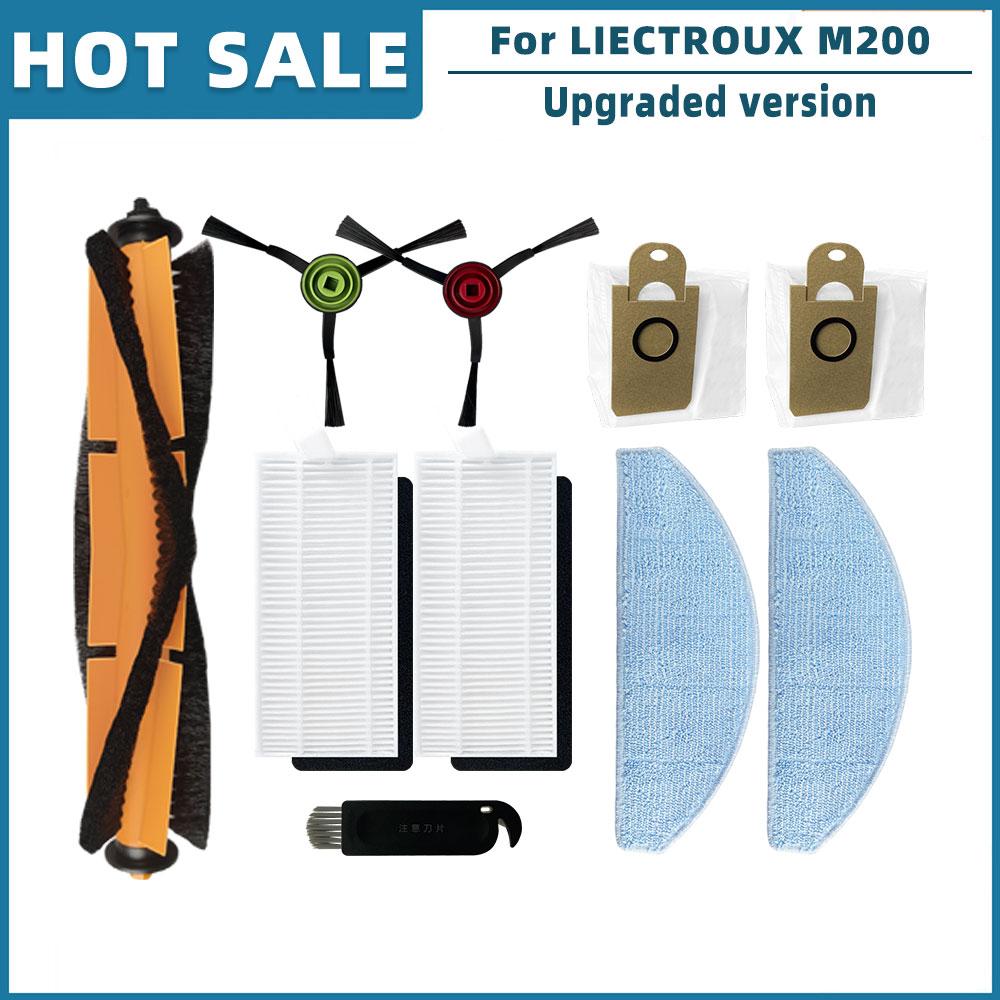For LIECTROUX M200 Robot Vacuum Cleaner Spare Parts Accessories Main Side Brush Hepa Filter Mop Rag Dust Bag