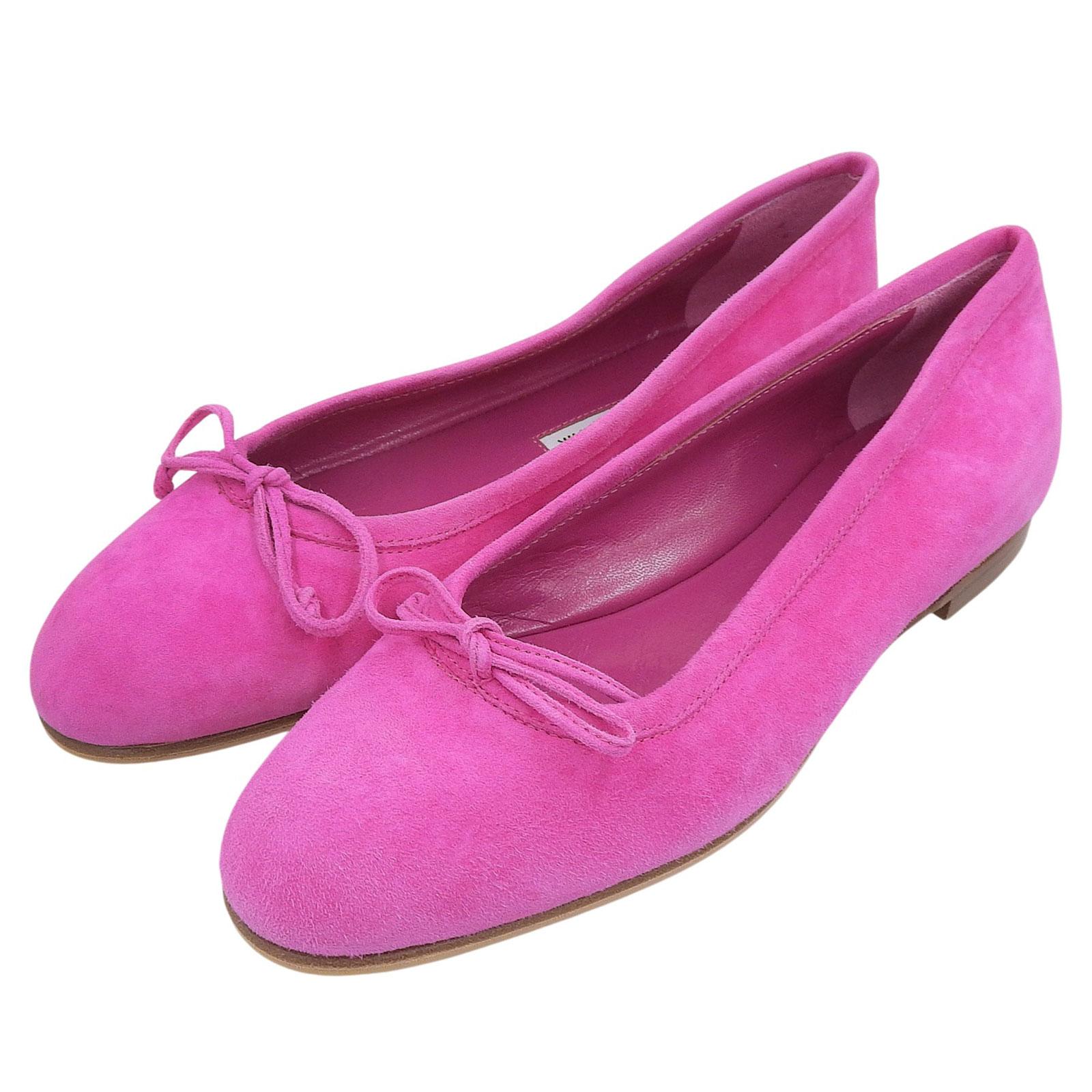 

Excellent MANOLO BLAHNIK Ballet shoes VERALLI pink Suede leather Women 36.5 Used