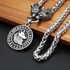 Vintage Domineering Viking Wolf Head Necklace 316L Stainless Steel  Nordic Animal Pendant Odin Amulet Jewelry