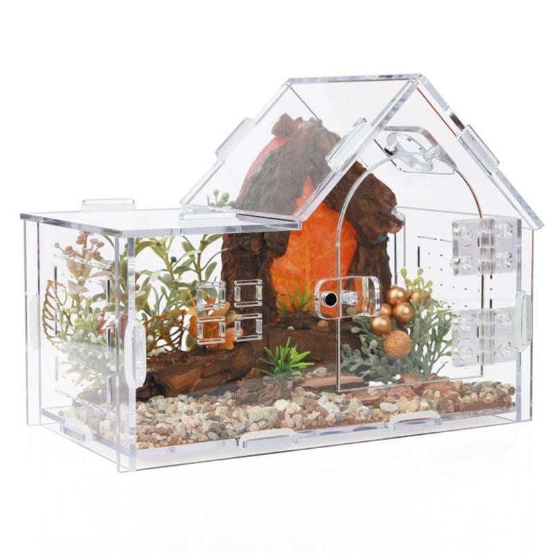 

Террариум для рептилий, тарантула, геккона, хамелеона, жука, богомола и рака-отшельника - Акриловый террариум для прыгающих пауков, универсальный