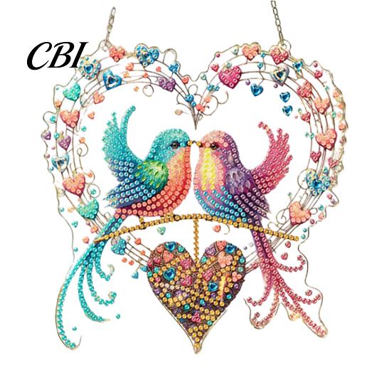 Indoor Outdoor Decor Flower Print Sun Catcher, Acrylic Colorful Owl Hummingbird Dragonfly Suncatcher, Catcher Hanging Artistic Ornament, Home
