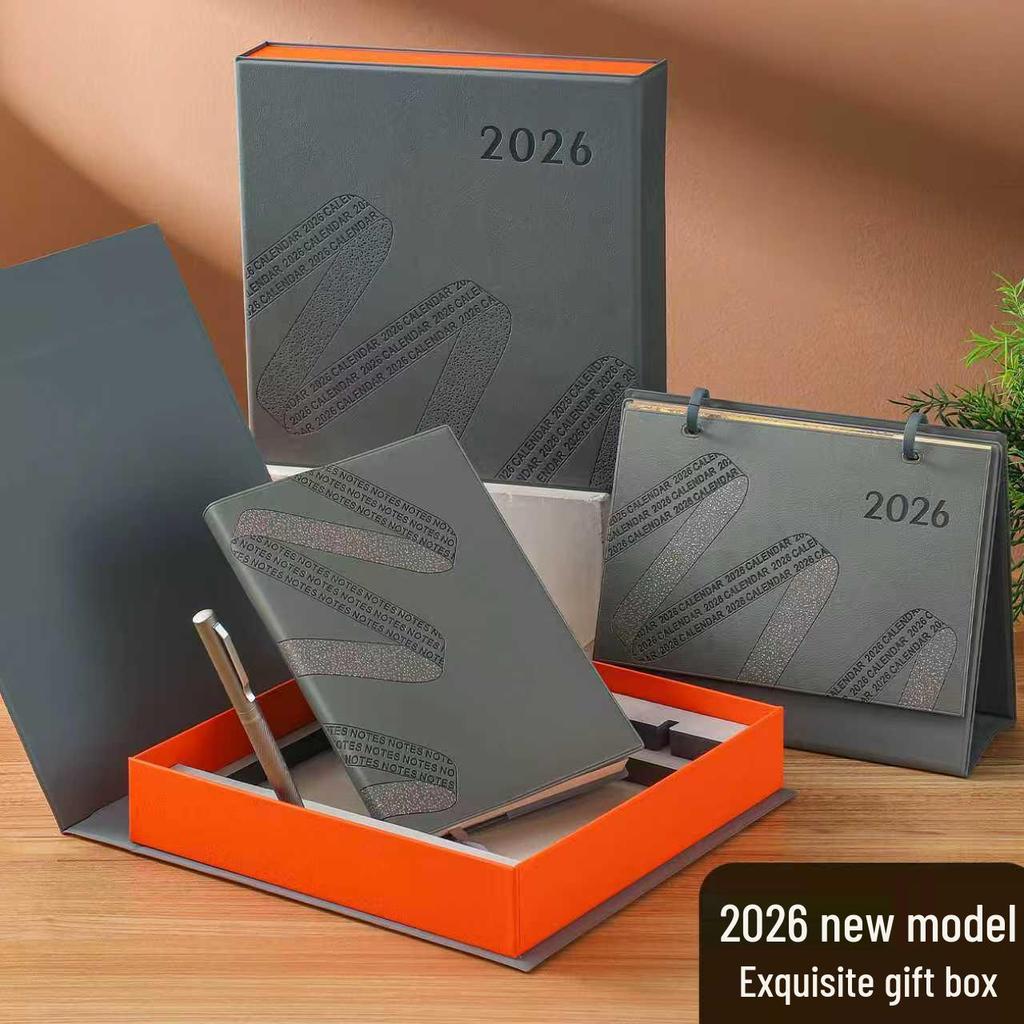 2026 Year of the Horse Leather Desk Calendar: Customizable High-End Planner & Desktop Ornament