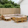 Sofa Set 10 pcs Natural Solid Acacia Wood
