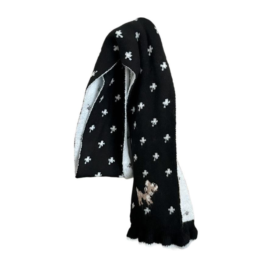 [Less feeling in winter] Korean niche design wool blended cartoon deer jacquard knitted warm scarf tide