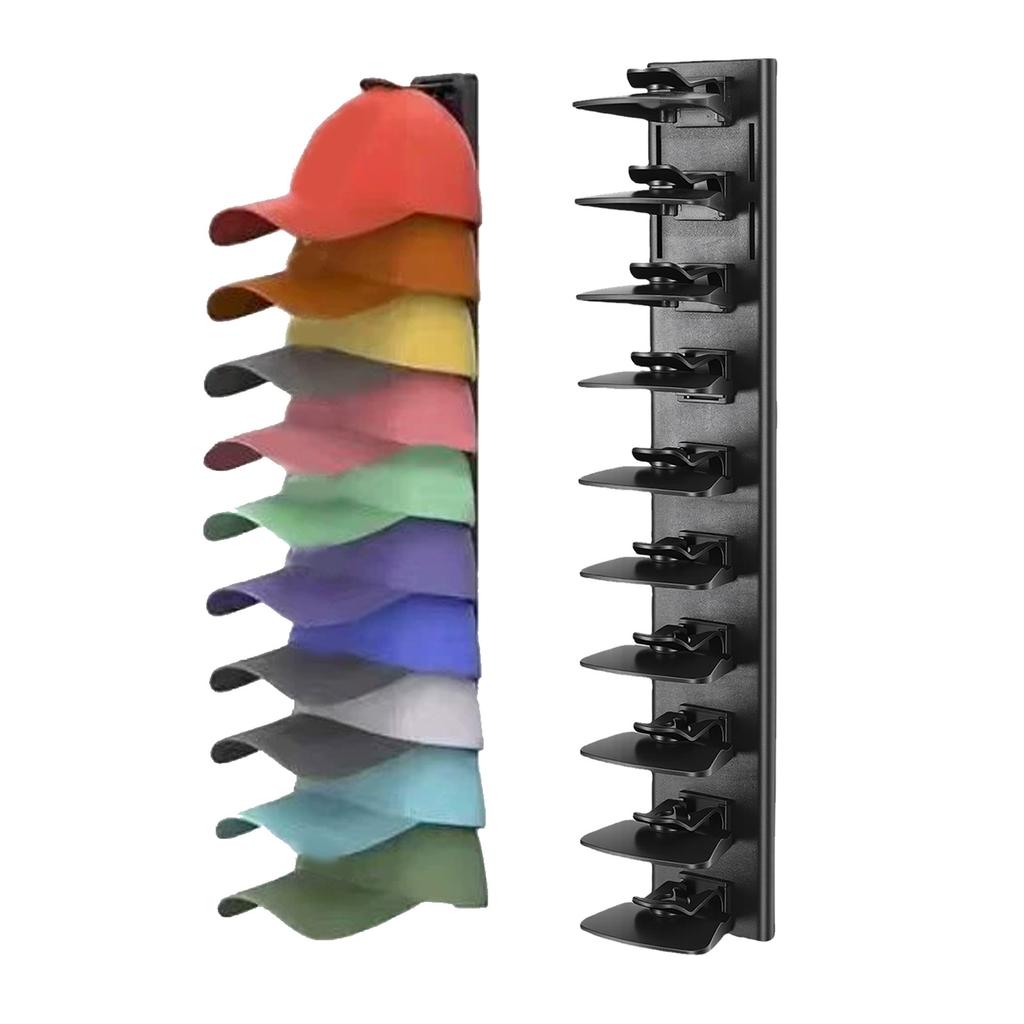 2 Pack Hat   for Baseball   ABS Wall Mounted Hat Hook Storage Display Rack Holds Up to 20 Hats with Strong Adhesive for Wall Closet Door