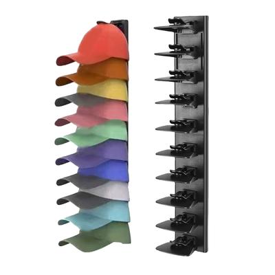Confezione da 2 ganci appendiabiti da parete in ABS per cappelli da baseball, con supporto per riporre e mostrare fino a 20 cappelli, dotati di adesivo resistente per parete, armadio o porta.