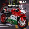 1:12 Skala 1199 Motorrad Spielzeugmodellautos Legierung Druckguss Stoßdämpfung Ton Licht Kettenverbindung Simulation Motoren für Jungen