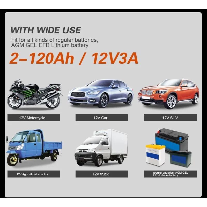 LANCOL CAT900 Tragbares Autobatterieladegerät 12V 3A Vollautomatisches Intelligentes Autobatterieladegerät Reparatur Wartungsgerät Nass Trocken Blei-Säure