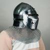Nurnberg Bascinet Hounskell Helmet Barbuta Chainmail Steel Helmet Medieval Knight Chainmail Hand Forged LARP  Best Gift