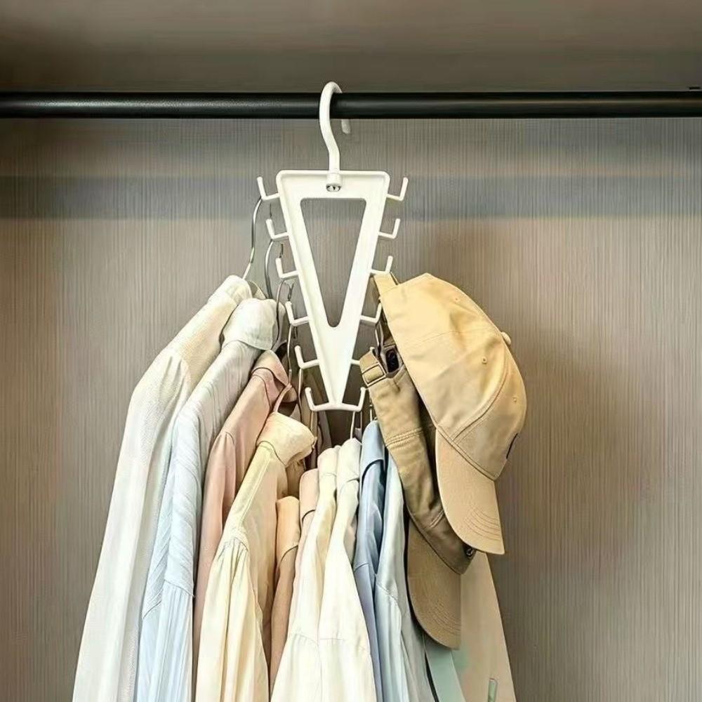 2Pcs 12 Hooks V-Shape Hanger Rotatable Garment Storage Hook Hat Storage Hook Wardrobe Storage