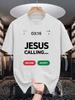 Unisex Crew Neck Tee Jesus Calling Funny Phone Text Graphic Print Soft Cotton Loose Short Sleeve Summer Casual Male Streetwear Tops