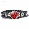 Naruto Inspired Sharingan Black Leather Men's Bracelet - Anime Gift