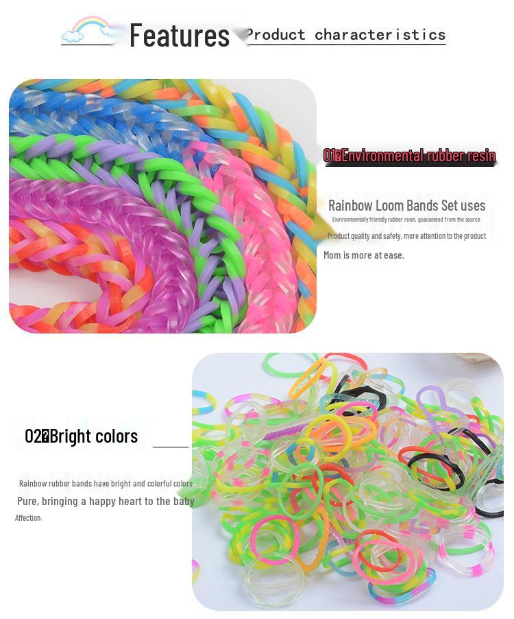 Rainbow Rubber Band Weaving Kit - DIY Educational Toy for Kids