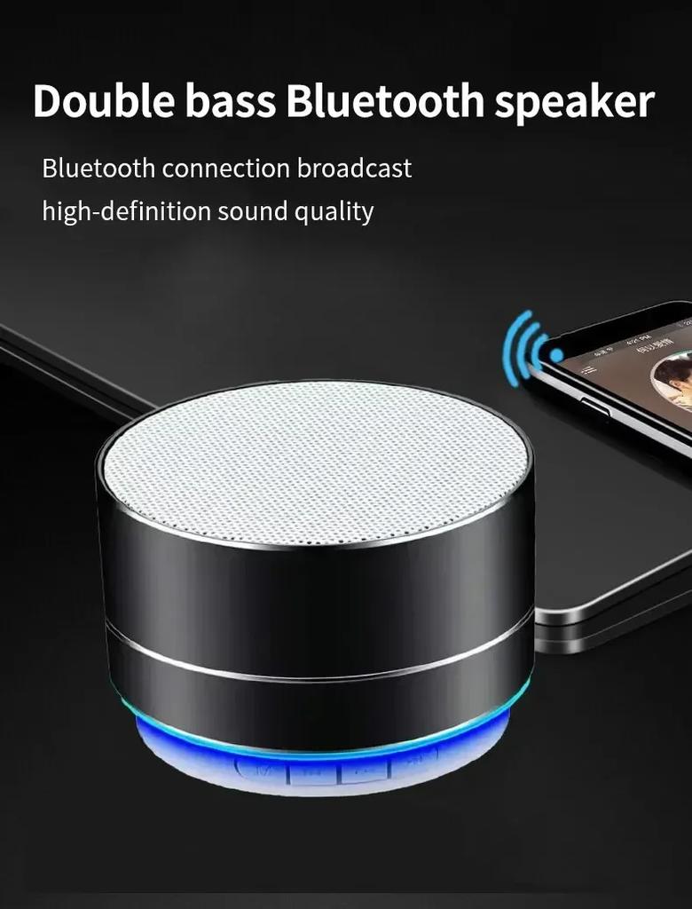A10 Mini Portable Wireless Bluetooth Speaker with Metal Aluminum Alloy Subwoofer for Mobile Phone, PC, and TF Card