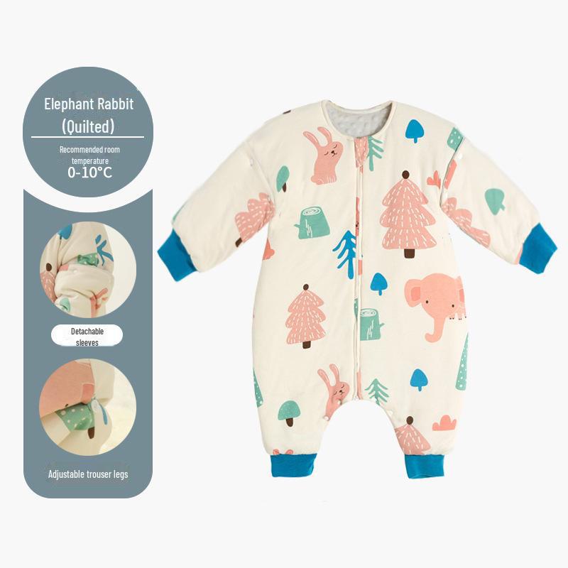 

Inxiuli Детский спальный мешок из чистого хлопка, с раздельными ножками, с защитой от ударов, утолщенный для осени и зимы 90cm (Recommended Height: 73-90cm)