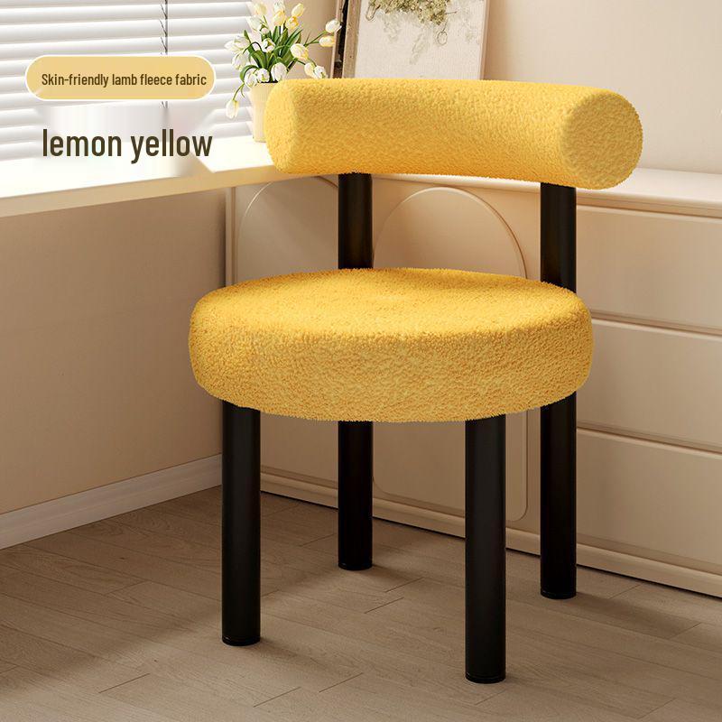 Luxury Makeup Stool: Bedroom Dressing Table Chair with Backrest for Comfortable Manicures