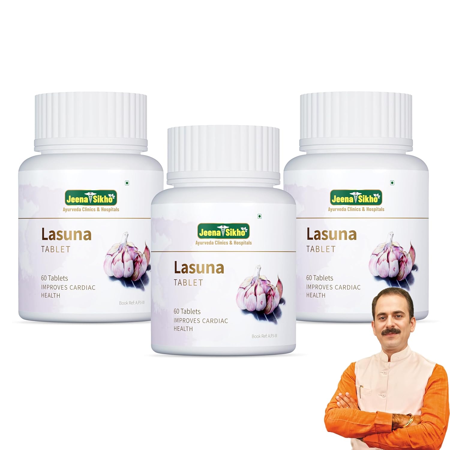 

Jeena Sikho Lasuna Tablet Herbal Heart Wellness Supplement Natural Garlic Multivitamin Ayurvedic 60 Tablets Pack of 3