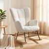 Rocking Chair, Padded Seat, Side Pockets, Cream