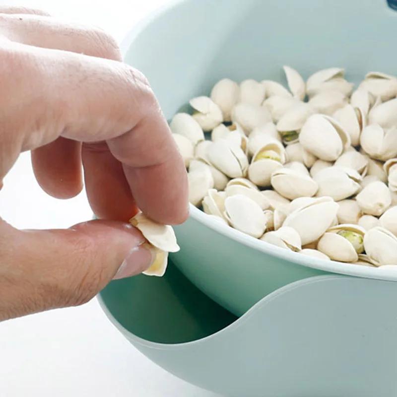 Kreativní miska dvoupodlažní nádoba na suché plody, svačiny, semínka, držák na telefon, odpadkový koš, plastový úložný box, organizér na šperky