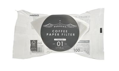 HARIO Pegasus Coffee Paper Filter 01W White for Cups 100 Pieces Made In Japan 1-2 PEF-01-100W