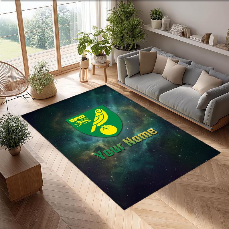 Norwich City Printed Crystal Velvet Rug Non‑Slip Crystal Velvet Carpet For Sofa Bedroom Indoor Home Decoration