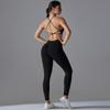 Sømløs Yoga-antrekk Auroth Kvinner Sportsweat Rygg Cross BH Høy midje Gym Running Leggings Fitness Set
