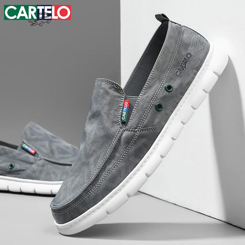CARTELO Men s Korean Style Slip-On Canvas Casual Shoes 44