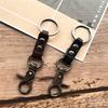Keychain Accessories Genuine Leather Key Holder Cowhide Keychain for Bags Vintage Key Ring Holder Simple Keyring Small Gifts