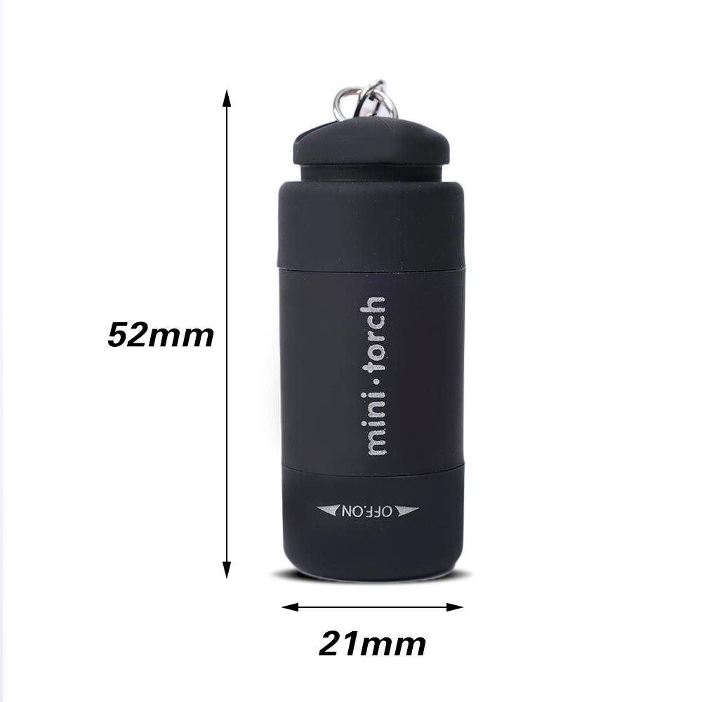 Mini Torch LED Rechargeable Flashlight Portable Keychain Rotary Switch Waterproof Outdoor Camping Emergency Flashlight