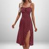 Spring New Women's Clothing, European and American Dresses, Sexy Fashion Printed Lace-up Split Suspender Skirts