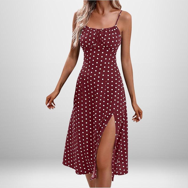 Spring New Women's Clothing, European and American Dresses, Sexy Fashion Printed Lace-up Split Suspender Skirts