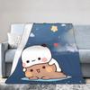Bear Cartoon Cute Bubu Dudu Blanket Flannel Print  Portable Ultra-Soft Throw Blanket for Home Travel Bedspread