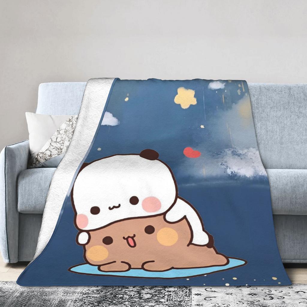 Bear Cartoon Cute Bubu Dudu Blanket Flannel Print  Portable Ultra-Soft Throw Blanket for Home Travel Bedspread