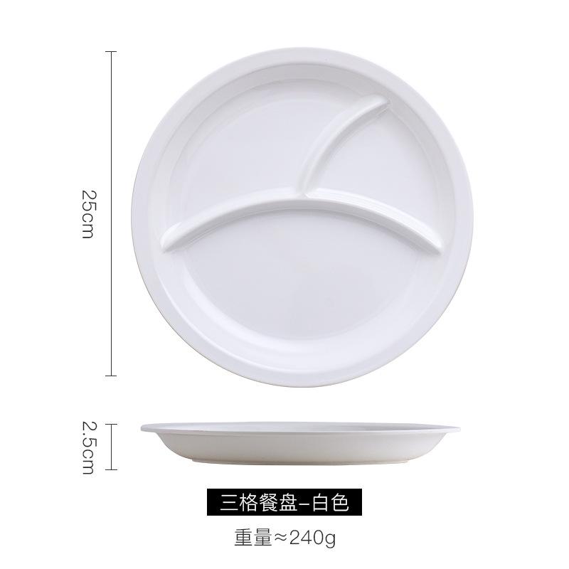 Commercial Divided Dining Plate Imitation Porcelain Melamine Tableware
