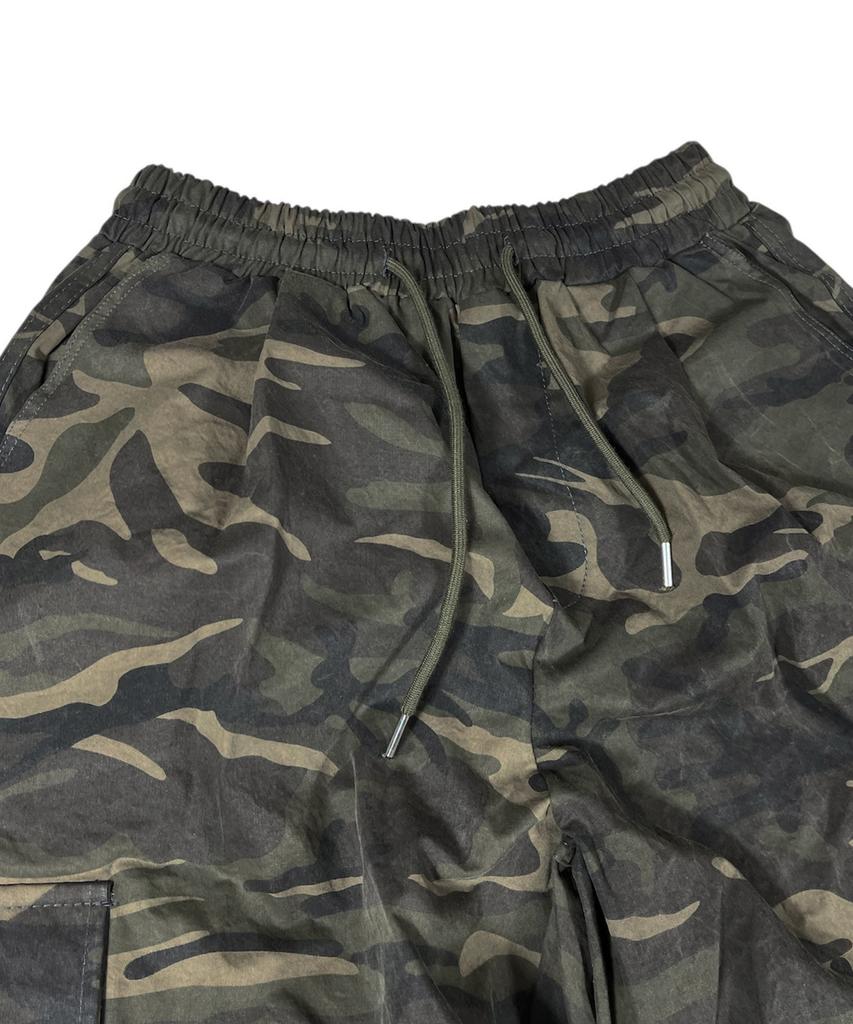 SK8ER ROCK Camouflage Baumwolle Cargo Weite Hosen ((khaki))