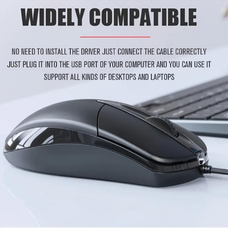 USB Optical Wired Mouse Laptop Home Office Mouse Anti Slip Roller 3D 1200DPI Game Mouse Computer Additions for PC Notebook Desktop General Mouse