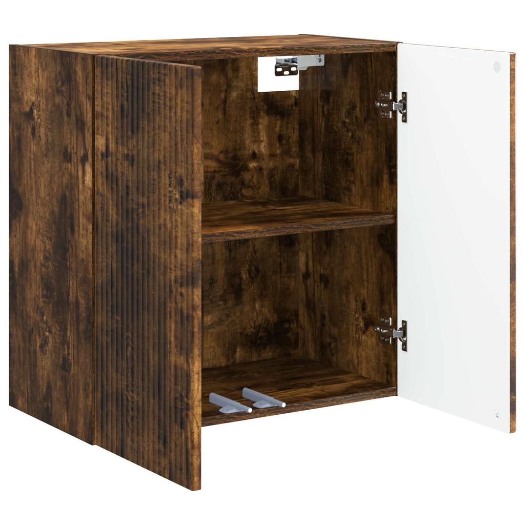 Wall Mounted Cabinet Smoked Oak Finish 59 x 31 x 60 cm Engineered Wood