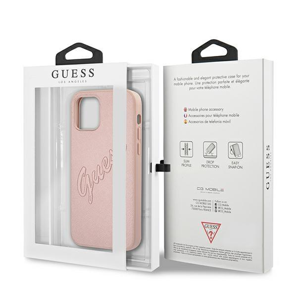 Guess Guhcp12Lrsavsrg Iphone 12 Pro Max6,7 Różowy/Pink Hardcase Saffiano Vintage Script