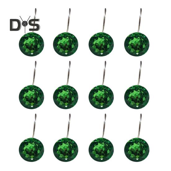 

12 шт. S-образных металлических крючков, набор прочных несущих, устойчивых к ржавчине, многофункциональных ромбовидных декоративных крючков для душевой занавески зелёный